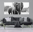 Elephant Family Africa Wall Art Canvas Print by MyGreatCanvas | Canvas Wall Art Prints | Photo Prints & Wall Decor