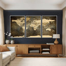 Large Framed Vintage World Map Wall Art Print for Home Wall by MyGreatCanvas | Canvas Wall Art Prints | Photo Prints & Wall Decor