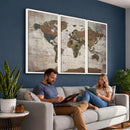 World Map Canvas Print – Framed Detailed Map of the World