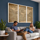 World Map Canvas Print – Framed Travel Map Wall Art for