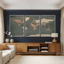 Rustic Black and Wood World Map Canvas Wall Art – Framed by MyGreatCanvas | Canvas Wall Art Prints | Photo Prints & Wall Decor