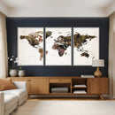 Watercolor World Map Print - Large Wall Art Canvas Print for