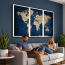 World Map Canvas Print – Framed Travel Map Wall Art for