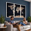 Grunge Wall Art World Map Canvas Print