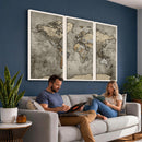World Map Canvas Print – Detailed Map of the World Wall Art