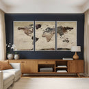 World Map Canvas Print – Detailed Map of the World Adventure
