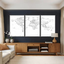 World Map Canvas Print – Framed Modern Detailed Map of the by MyGreatCanvas | Canvas Wall Art Prints | Photo Prints & Wall Decor