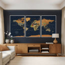 Modern World Map Canvas Print – Framed Detailed Map of the by MyGreatCanvas | Canvas Wall Art Prints | Photo Prints & Wall Decor