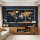 Vintage World Map Canvas Wall Art – Detailed Map with by MyGreatCanvas | Canvas Wall Art Prints | Photo Prints & Wall Decor