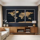 Vintage World Map Earth Globe Countries Oceans Continents by MyGreatCanvas | Canvas Wall Art Prints | Photo Prints & Wall Decor