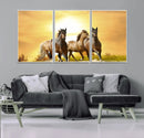 Wild Horses Wall Art Canvas Print – Framed Galloping Herd
