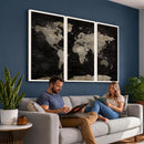 Detailed World Map Wall Art Print - Large Framed World Map