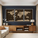 Colorful World Map Canvas Wall Art with Landmarks – Framed by MyGreatCanvas | Canvas Wall Art Prints | Photo Prints & Wall Decor