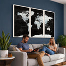World Map Canvas Print – Framed Push Pin Wall Art, Color