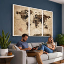 World Map Wall Art Canvas Print