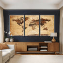 Modern Red and Gray World Map Canvas Print – Framed Wall Art by MyGreatCanvas | Canvas Wall Art Prints | Photo Prints & Wall Decor
