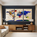 Colorful World Map Canvas Wall Art – Abstract Watercolor Map by MyGreatCanvas | Canvas Wall Art Prints | Photo Prints & Wall Decor
