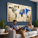 World Map Canvas Print – Colorful Abstract Travel Map,