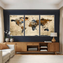 Rustic Watercolor World Map Canvas Wall Art – Framed Travel by MyGreatCanvas | Canvas Wall Art Prints | Photo Prints & Wall Decor