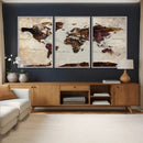 World Map Canvas Triptych – Colorful Global Wall Art for by MyGreatCanvas | Canvas Wall Art Prints | Photo Prints & Wall Decor