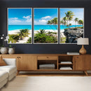 Barbados Beach Wall Art Canvas Print, Palm Tree Ocean by MyGreatCanvas | Canvas Wall Art Prints | Photo Prints & Wall Decor