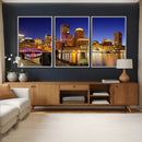 Boston Wall Art Canvas Print, Boston City Downtown Night by MyGreatCanvas | Canvas Wall Art Prints | Photo Prints & Wall Decor