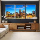 Boston Wall Art Canvas Print, Boston City Downtown Night by MyGreatCanvas | Canvas Wall Art Prints | Photo Prints & Wall Decor
