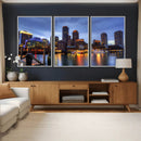 Boston Wall Art Canvas Print, Boston City Downtown Night by MyGreatCanvas | Canvas Wall Art Prints | Photo Prints & Wall Decor