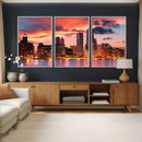 Chicago Wall Art Canvas Print - Chicago City Downtown Night by MyGreatCanvas | Canvas Wall Art Prints | Photo Prints & Wall Decor