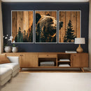 Rustic Bear Wall Art Canvas Print – Woodland Wildlife by MyGreatCanvas | Canvas Wall Art Prints | Photo Prints & Wall Decor