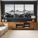 Black and White Mountain Wall Art Canvas Print, Snowy Alpine by MyGreatCanvas | Canvas Wall Art Prints | Photo Prints & Wall Decor
