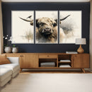 Abstract Highland Cow Wall Art Canvas Print, Rustic Farm by MyGreatCanvas | Canvas Wall Art Prints | Photo Prints & Wall Decor