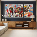 Texas Bull Wall Art Canvas Print, Abstract Graffiti Bull by MyGreatCanvas | Canvas Wall Art Prints | Photo Prints & Wall Decor
