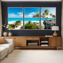 Tropical Beach Wall Art Canvas Print, Palm Tree Ocean by MyGreatCanvas | Canvas Wall Art Prints | Photo Prints & Wall Decor