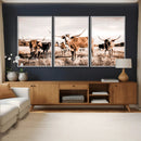 Texas Longhorn Cattle Wall Art Canvas Print, Sepia Western by MyGreatCanvas | Canvas Wall Art Prints | Photo Prints & Wall Decor