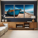 Coastal Fishing Boats Wall Art Canvas Print, Sunset Beach by MyGreatCanvas | Canvas Wall Art Prints | Photo Prints & Wall Decor