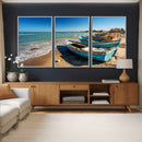 Coastal Fishing Boats Wall Art Canvas Print, Sunset Beach by MyGreatCanvas | Canvas Wall Art Prints | Photo Prints & Wall Decor
