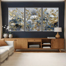 Abstract Floral Wall Art Canvas Print – Gold and Blue by MyGreatCanvas | Canvas Wall Art Prints | Photo Prints & Wall Decor