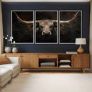 Vintage Longhorn Bull Wall Art Canvas Print – Rustic Western by MyGreatCanvas | Canvas Wall Art Prints | Photo Prints & Wall Decor