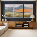 Mountain Sunset Wall Art Canvas Print Vintage Landscape by MyGreatCanvas | Canvas Wall Art Prints | Photo Prints & Wall Decor