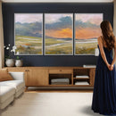 Mountain Sunset Wall Art Canvas Print Vintage Landscape by MyGreatCanvas | Canvas Wall Art Prints | Photo Prints & Wall Decor