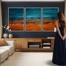 Teal Orange Abstract Wall Art Canvas Print Modern Large by MyGreatCanvas | Canvas Wall Art Prints | Photo Prints & Wall Decor