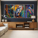 Colorful Heron Wall Art Canvas Print Tropical Bird Abstract by MyGreatCanvas | Canvas Wall Art Prints | Photo Prints & Wall Decor
