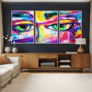 Colorful Abstract Face Wall Art Canvas Print – Modern Pop by MyGreatCanvas | Canvas Wall Art Prints | Photo Prints & Wall Decor