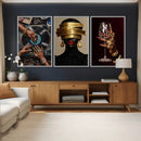 Luxury Fashion Wall Art Canvas Print Set of 3, Gold Jewelry by MyGreatCanvas | Canvas Wall Art Prints | Photo Prints & Wall Decor