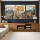 Boho Mountain Landscape Large Wall Art, Horizontal Gold by MyGreatCanvas | Canvas Wall Art Prints | Photo Prints & Wall Decor