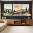 Boho Mountain Landscape Large Wall Art, Horizontal Gold by MyGreatCanvas | Canvas Wall Art Prints | Photo Prints & Wall Decor