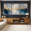Blue Gold Abstract Large Framed Canvas Wall Art, Modern by MyGreatCanvas | Canvas Wall Art Prints | Photo Prints & Wall Decor