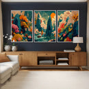 Colorful Japanese Landscape Print: Maximalist Panoramic Wall by MyGreatCanvas | Canvas Wall Art Prints | Photo Prints & Wall Decor