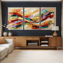 Geometric Abstract Wall Art Canvas Print, Orange Blue by MyGreatCanvas | Canvas Wall Art Prints | Photo Prints & Wall Decor